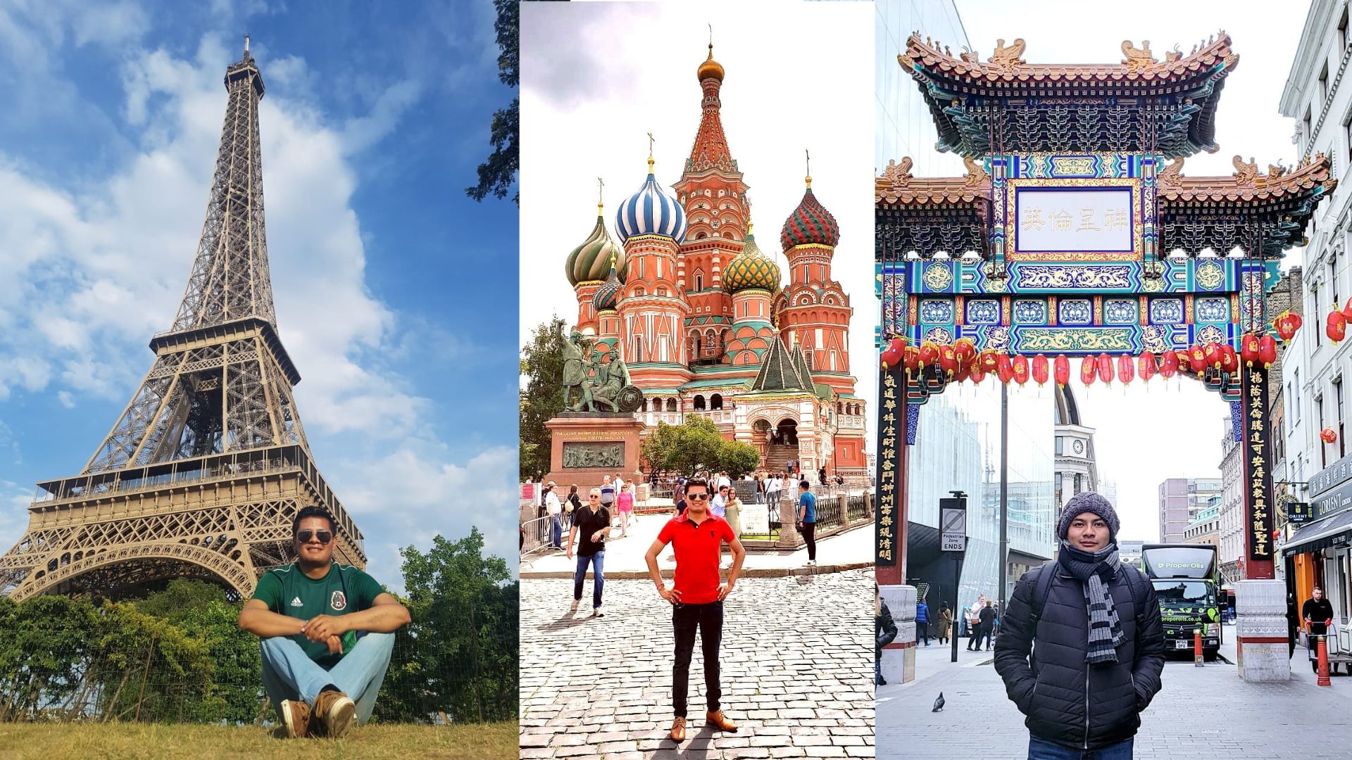 Collage de viajes alrededor del mundo