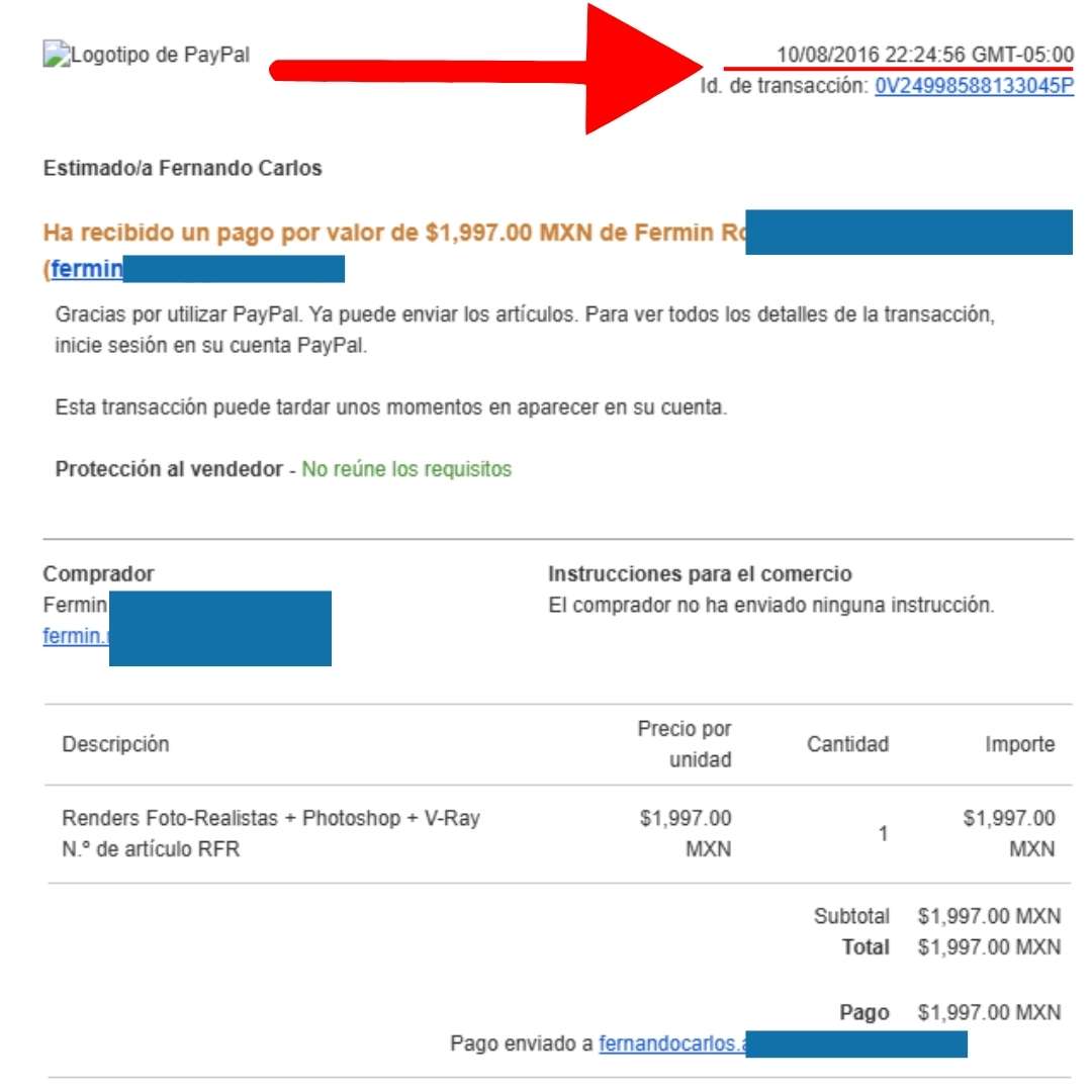 Prueba de primer pago recibido online