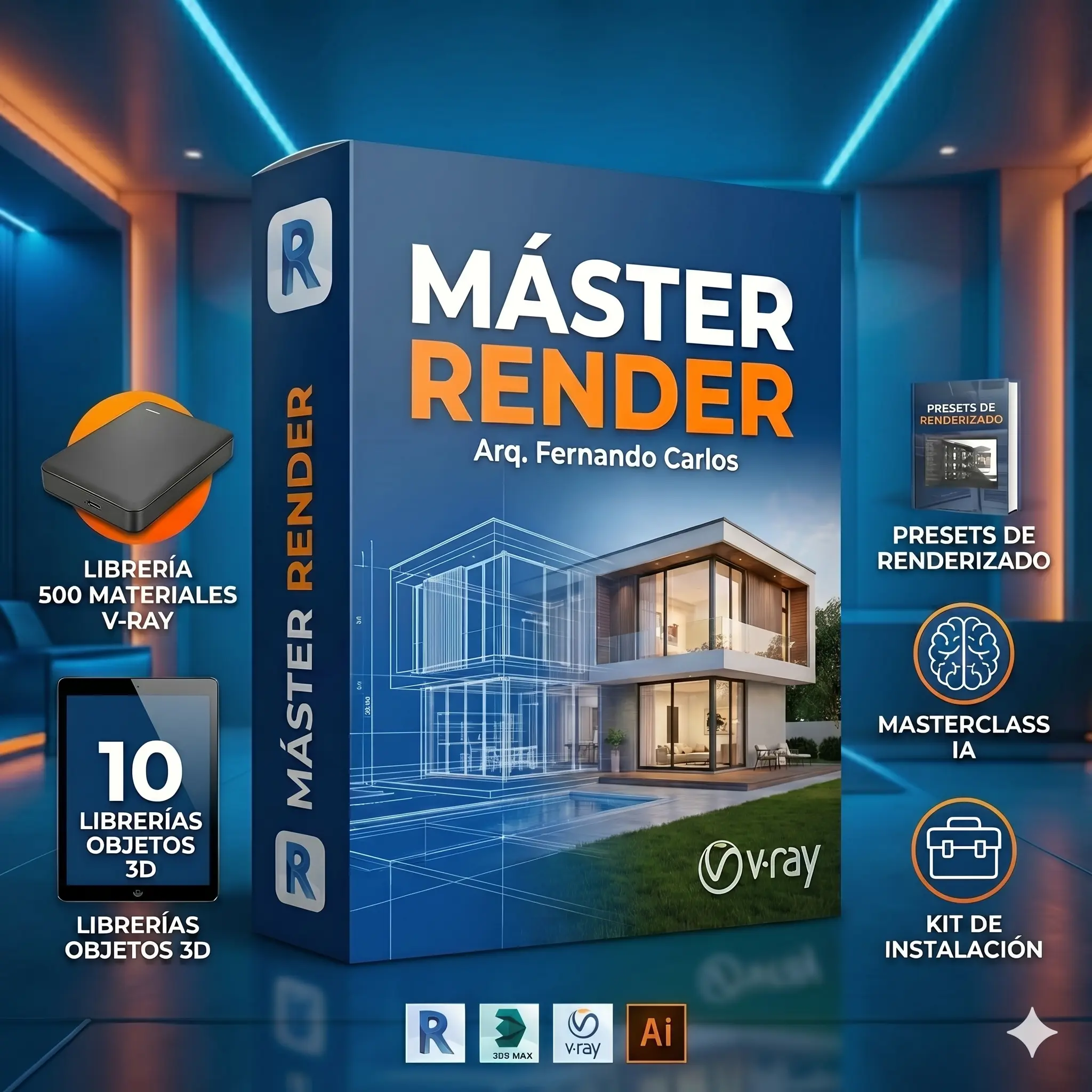 Máster Render - Revit, 3D Max, Vray, IA
