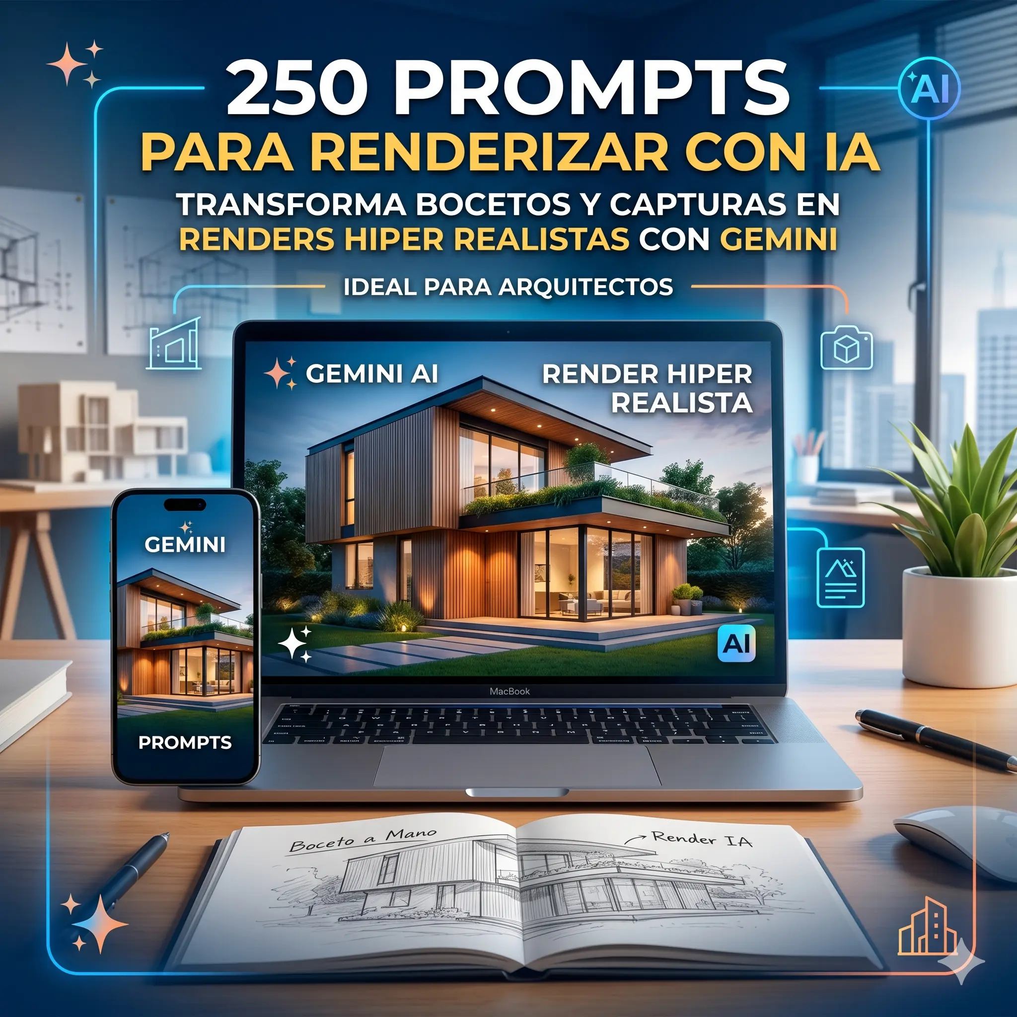 250 Prompts Para Renderizado con IA
